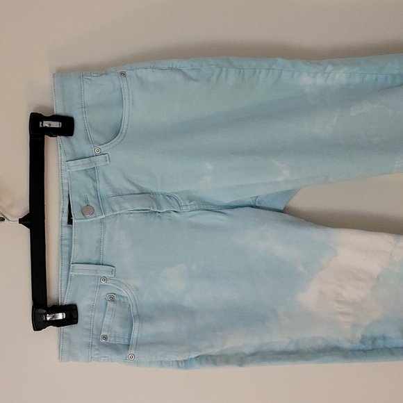 Nydj Bleached Cut-off Lift Tuck High Rise Denim Capri Pastel Jorts - Picture 3 of 12